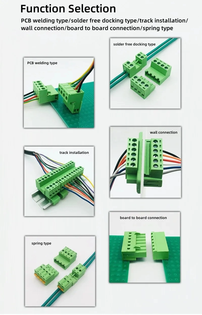 2 Pins to 10 Pins 5.08mm Pitch Terminal Block Connector Female and Male 2edg 2edgk 508 Pluggable PCB Terminal Blocks with Screw