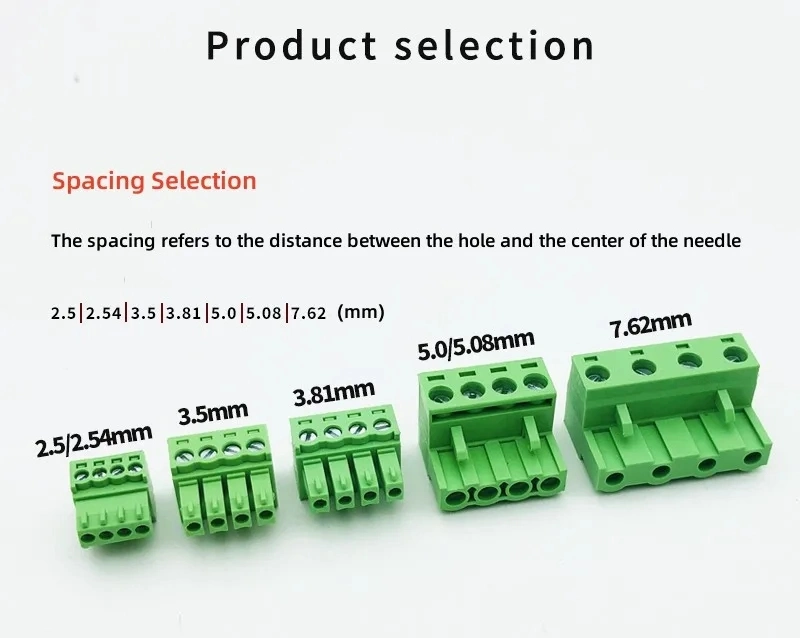 2 Pins to 10 Pins 5.08mm Pitch Terminal Block Connector Female and Male 2edg 2edgk 508 Pluggable PCB Terminal Blocks with Screw