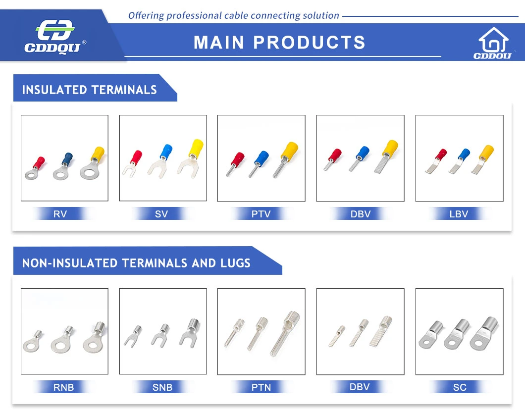 Sc35-6 35mm2 Copper Cable Lugs Battery Terminals Set Electric Wire Cable Bare Ring Type Cable Lugs