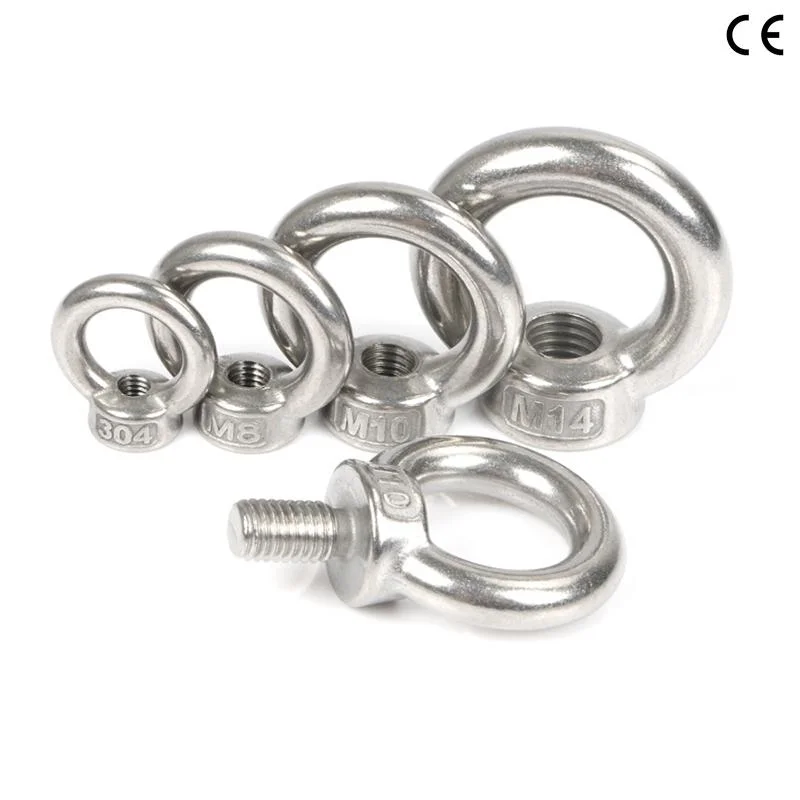 M6 M8 DIN 580 C15 Lifting Eye Nuts / Screw Ring Hook Eye Bolts for Roof Rack