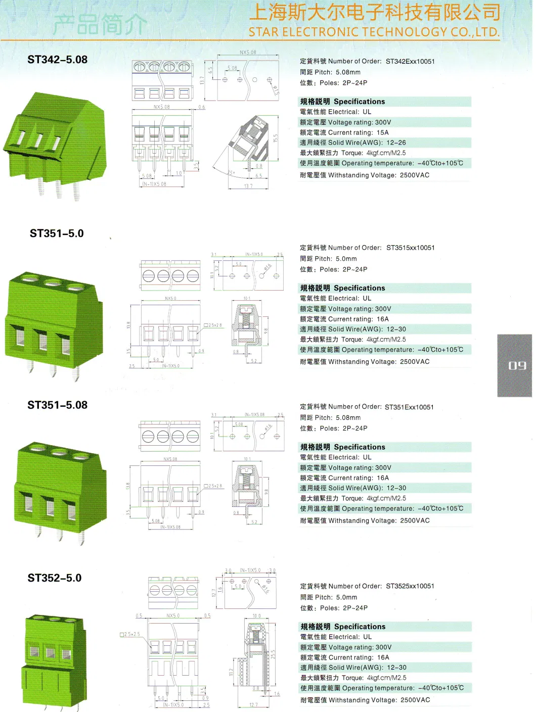 5.0mm Pitch Screw Terminal Block Connector Grey for PCB Mount Can Be Spliced of 2way 3way 4way