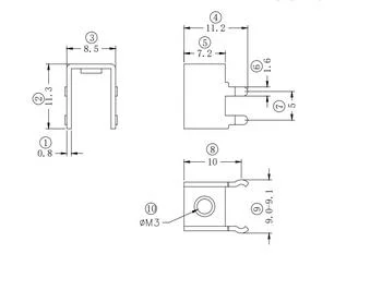 M3 Welding Tab Terminal Pure Copper Wire Connector Four Pins PCB Wire Connector Screw Terminal