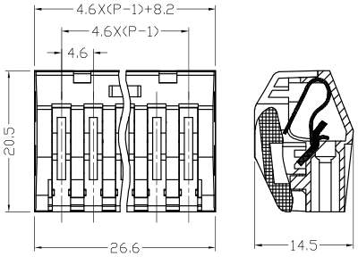 Ce/RoHS Certification PCB Screw Terminal Block 7.5mm (LS705V LS705R) Straight and Curved