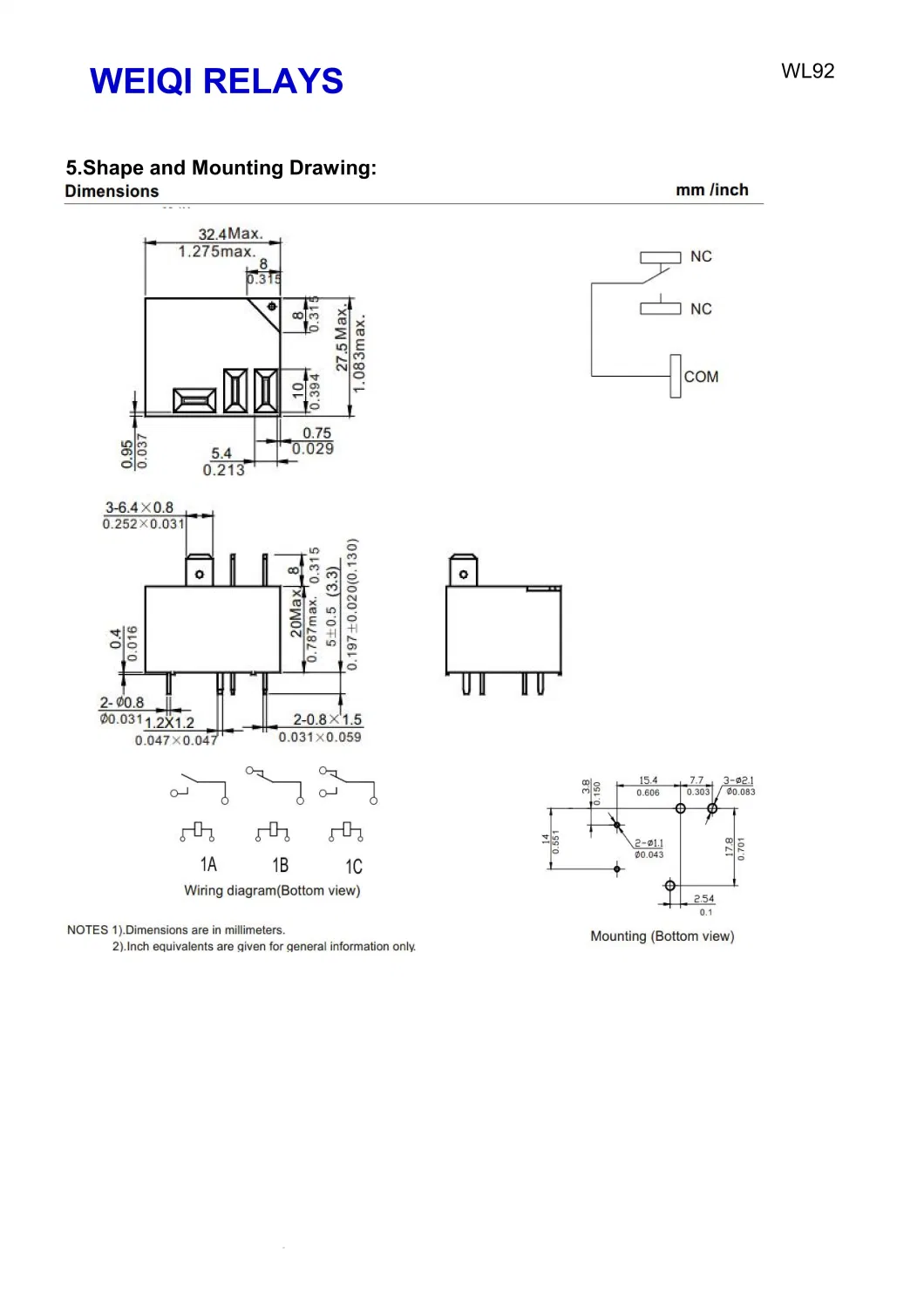 Wl92 T93 20A/30A 240VAC 24V Power Relay PCB Quick Terminal Mounting for Air Conditioner