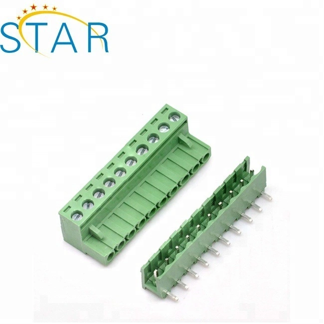 3.5mm 3.81mm 5.0mm 5.08mm PCB Mount Screw Pluggable Terminal Block Green 6p 7p 8p 9p 10p