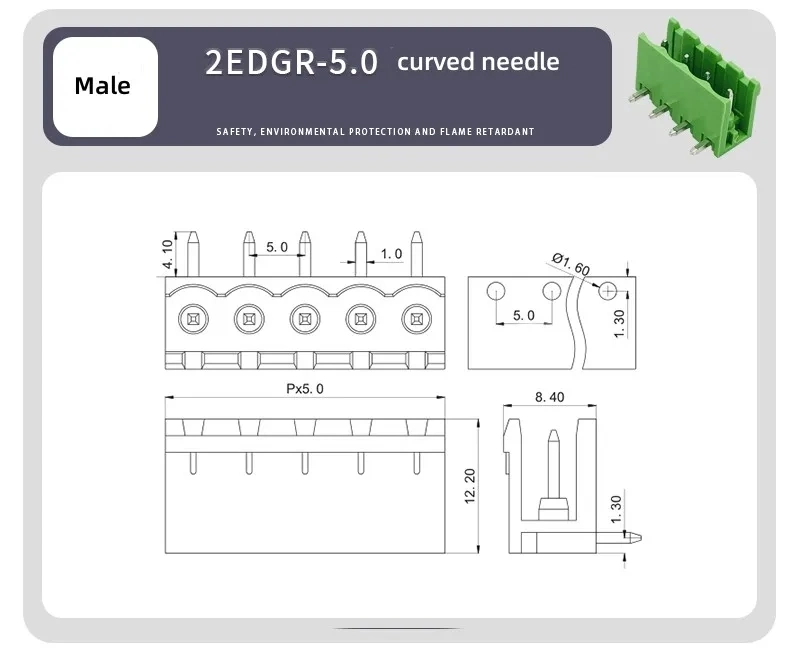 3 Way Cm 6693 1A Pluggable Screw Terminal Block Connector in Hot Sales Terminal Block Electrical Equipment Connector