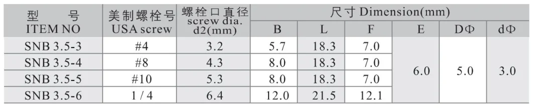 Snb2-6s Furcate Naked Terminal Non-Insulated Fork Shaped Terminal Connector Cable Terminal