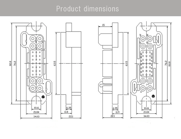 Heavy Duty Power Module Signal and Contact Male Female Tyco 75A 29pin Drawer Connector with Cable and Terminal