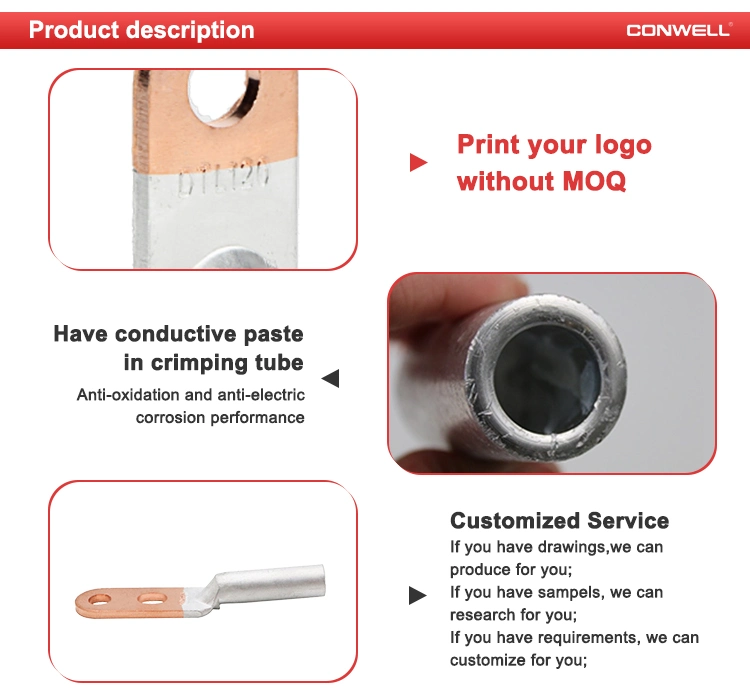 2 Hole Wire Crimping Type Bimetallic Copper Aluminium Connecting Terminal Lugs
