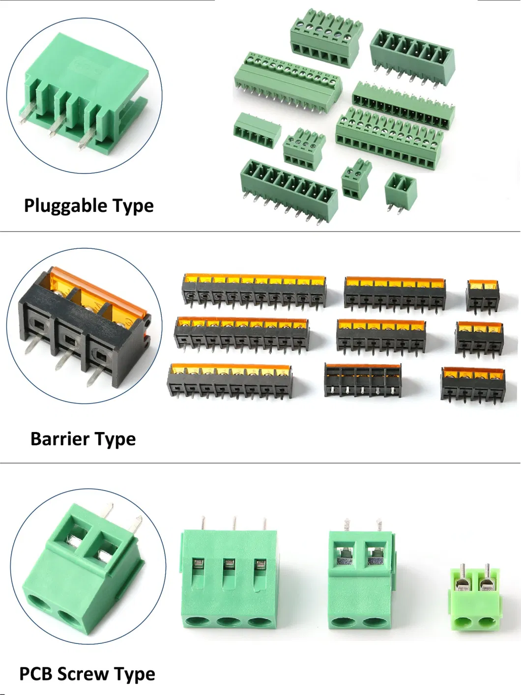 Factory Supply 5mm 3POS Terminal Block Connector 301V-3p PCB Screw Mount Terminal Block