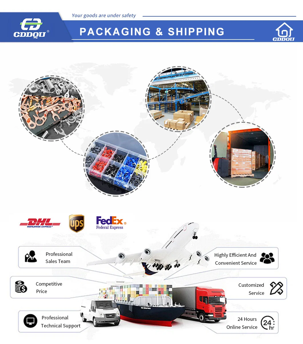 Terminal Lugs Ring Type Cable Lug Mechanical Cable Pre-Insulated Ring Copper Terminals