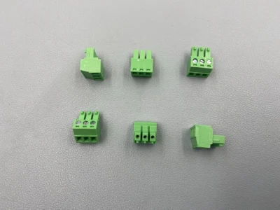 Bloque de terminales de PCB de ángulo de la conector de clavija tipo tapón color verde