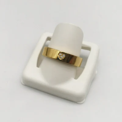  Moderno amarillo oro Solitaire anillo Señoras Gemstone Natural Finger Rings Diseños