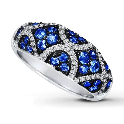  Blue Diamond Joyas Plata 925 anillos de ajuste Micro CZ