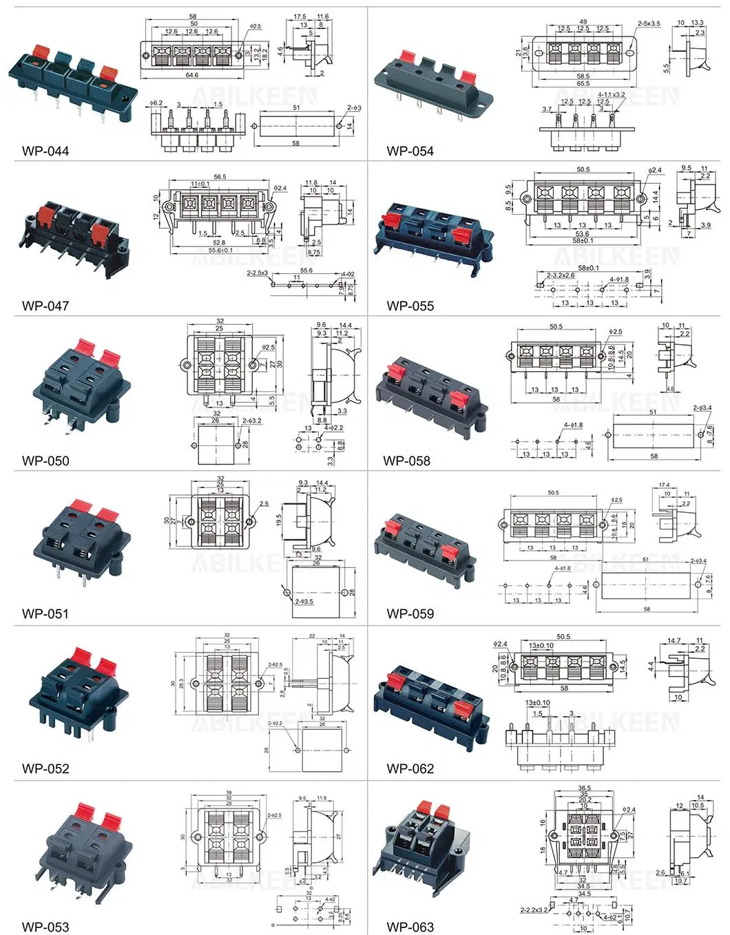 Wp-002 Reliable Wp Push Wire Switch Terminal Block