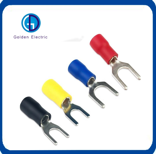 Spade Terminal Fork Sv Block Plastic Solder Sleeve Insulated Cold End Terminal Crimp Wire Connectors