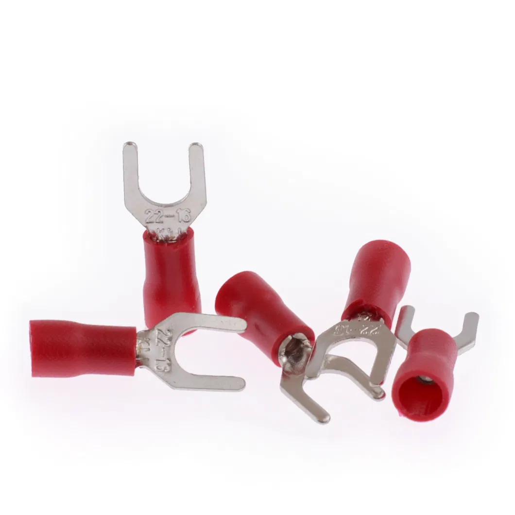 Four Color Plating Tin Insulated Spade Fork Cable Lug Terminal Connector Crimp Terminals