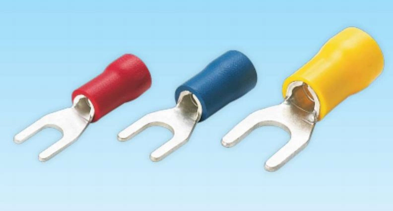 Copper Tin Plated Sv Furcate Spade Fork Terminals Pre-Insulated Wire Connector Electrical Crimp Terminal