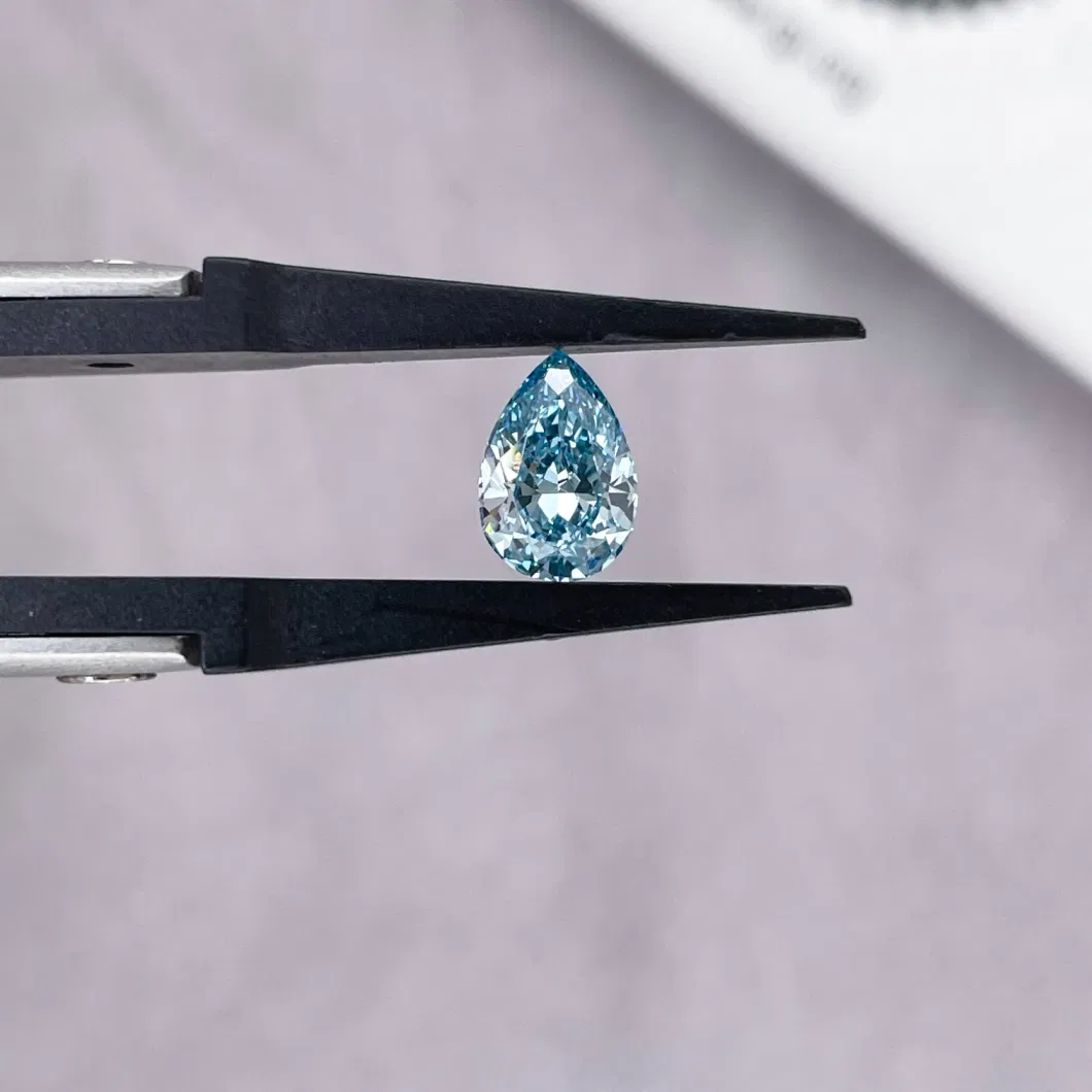 Wholesale Loose Synthetic Created Pear Cushion Oval Emerald Radiant Cut 1CT Blue Color Lab Grown Diamonds for Making Engagement Rings Earrings Studs