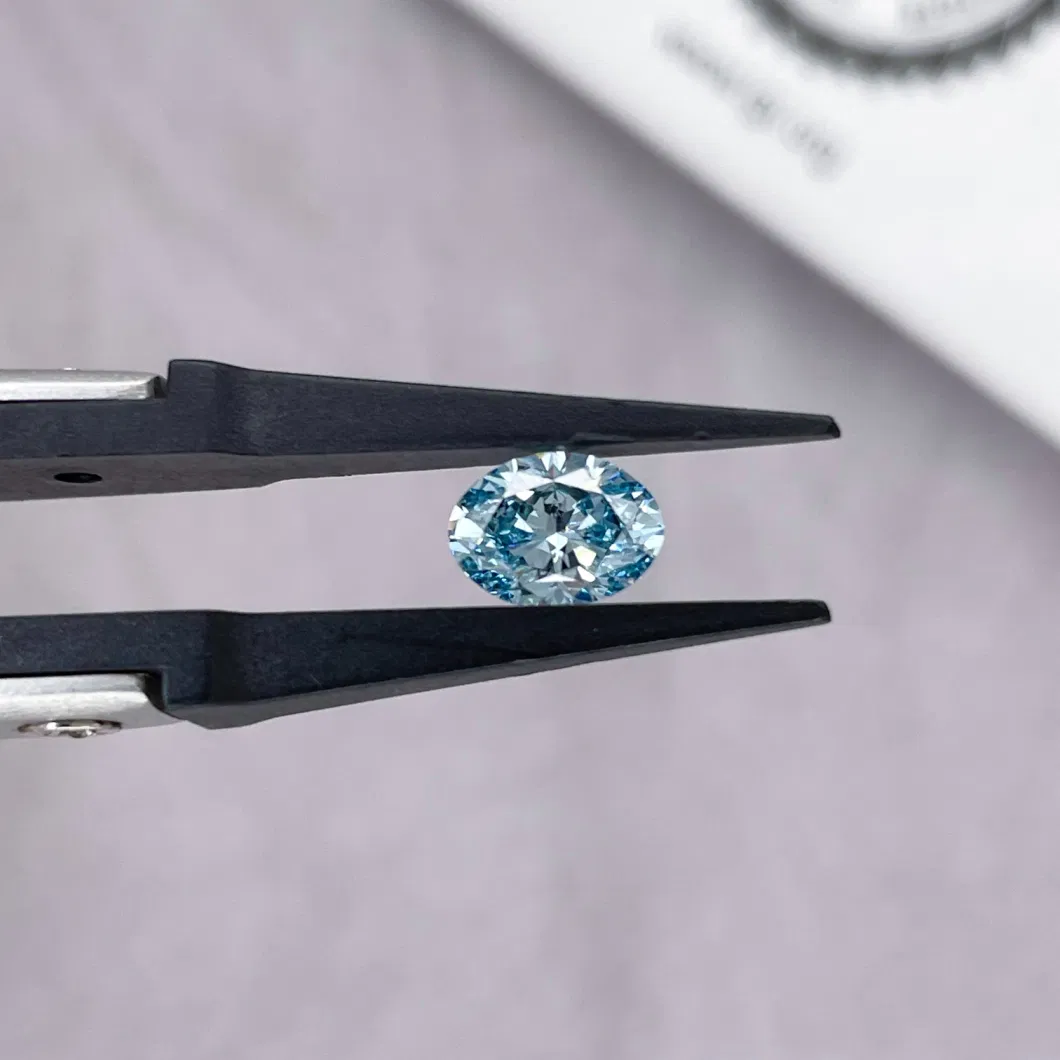 Wholesale Loose Synthetic Created Pear Cushion Oval Emerald Radiant Cut 1CT Blue Color Lab Grown Diamonds for Making Engagement Rings Earrings Studs