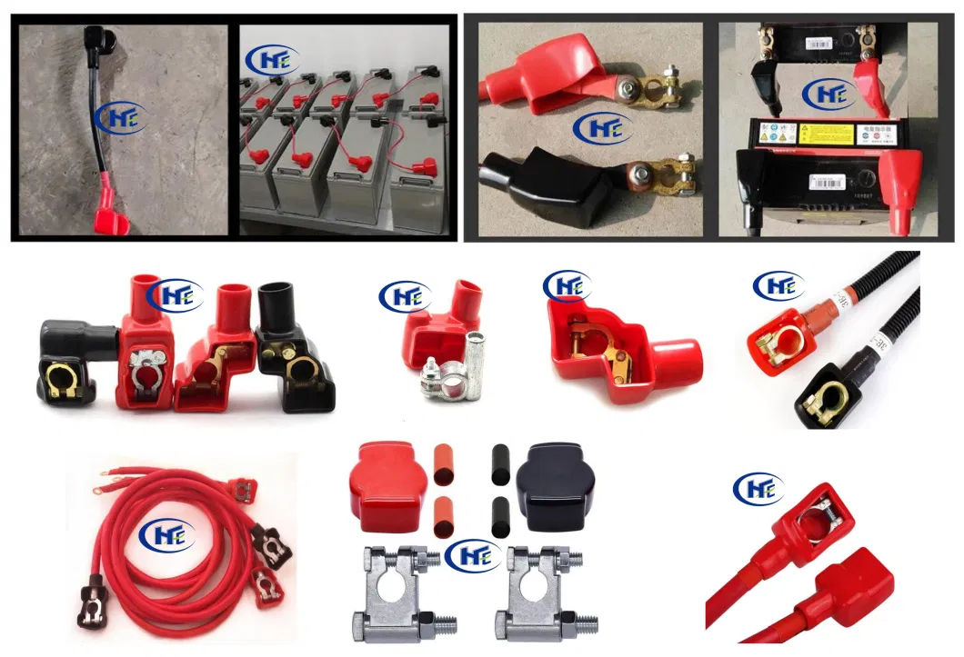 Flexible PVC Red Black Cable End Cap Rubber Terminal Cover for Stainless Steel Stamping Metal Brass Marine Auto Parts Battery Terminal FL25-36-58