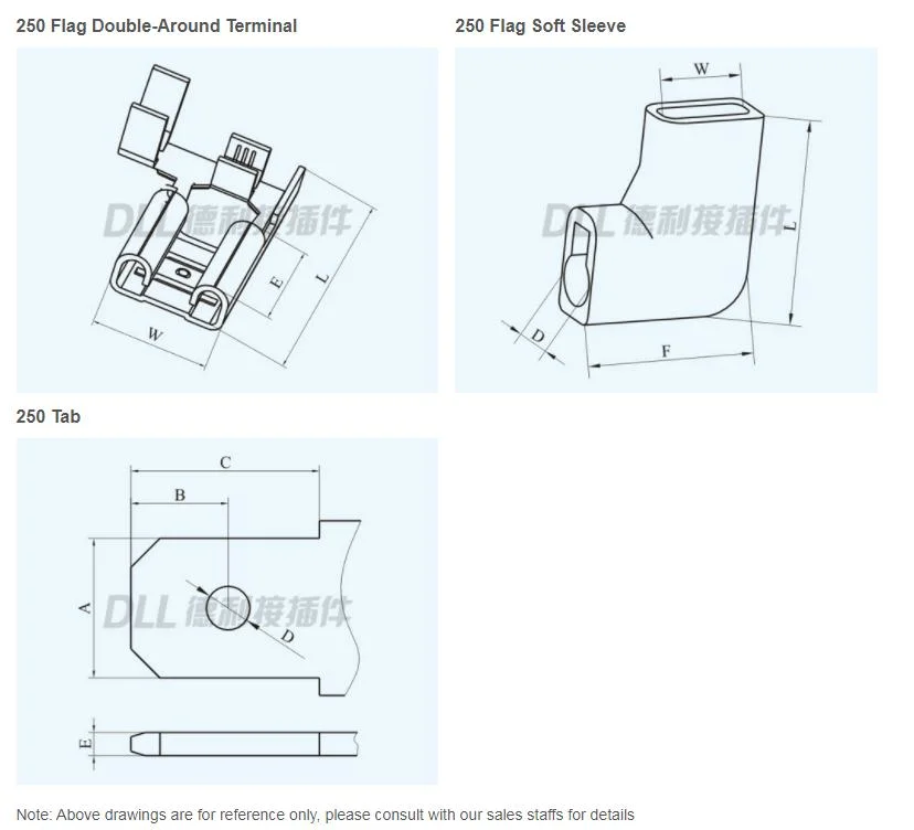 Replace Ket 730057-2 250 Slip on Terminal 250 Flag Double Pack Terminal