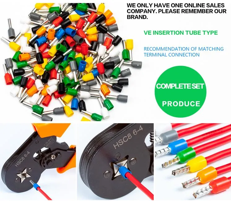 Insulated Ferrules Type Connector Pre-Insulated Wire End Copper Lug Crimp PVC Terminal Block Bullet