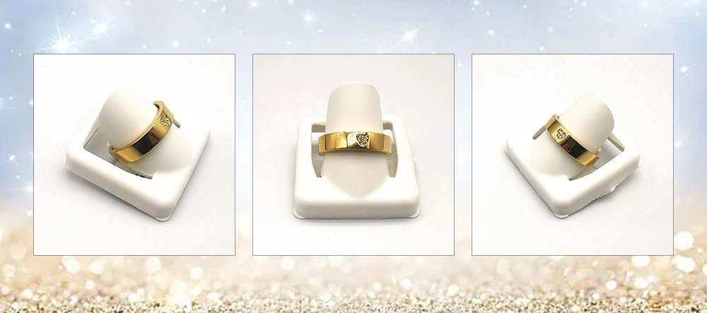 Trendy Yellow Gold Solitaire Ring Ladies Natural Gemstone Finger Rings Designs