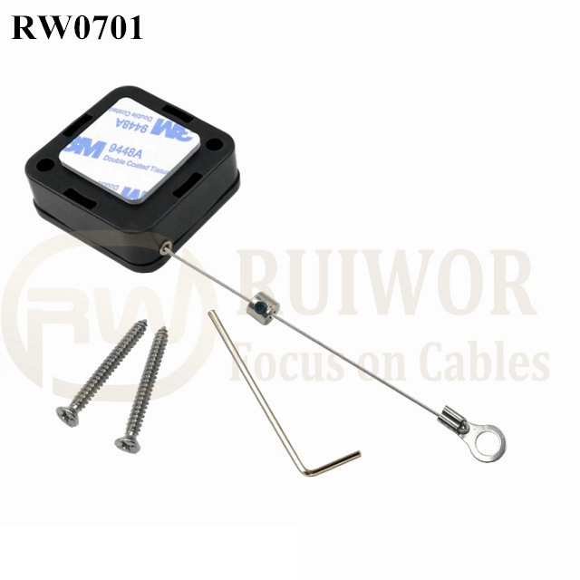 RW0701 Square Retractable Cable Plus Ring Terminal Inner Hole 3mm 4mm 5mm for Option