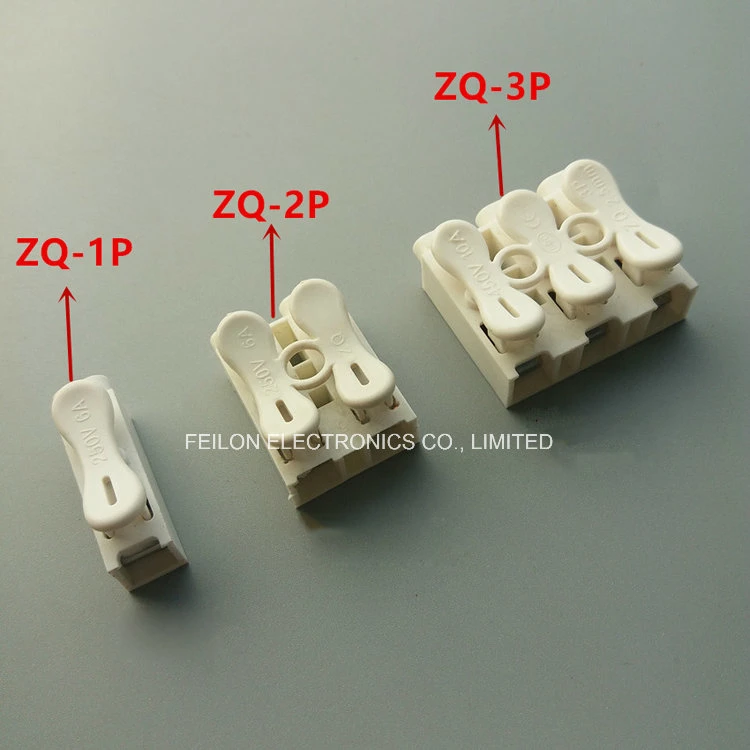 Zq-1 Terminal Connector Bilateral Pressing Self-Locking Terminal Block One Input and Two Output Terminal Block Connector Splitter Feed Through Terminal Block