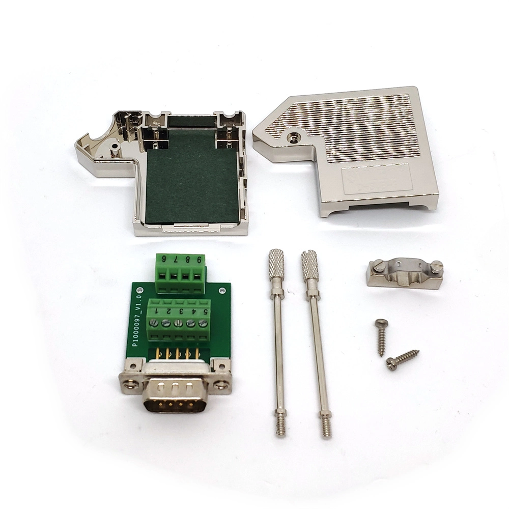 Svlec Industrial Shielded D-SUB Connector 9-Pole Male Screw Terminals Right Angle