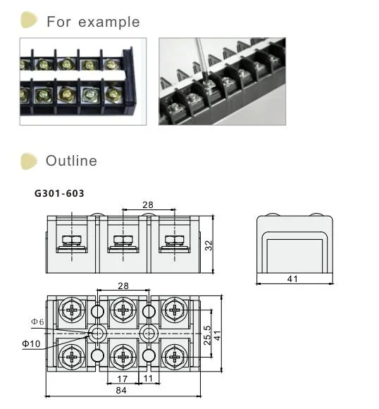 Siron G301 High Current Tb Tc Series Electric Wire Screw Barrier Terminal Block