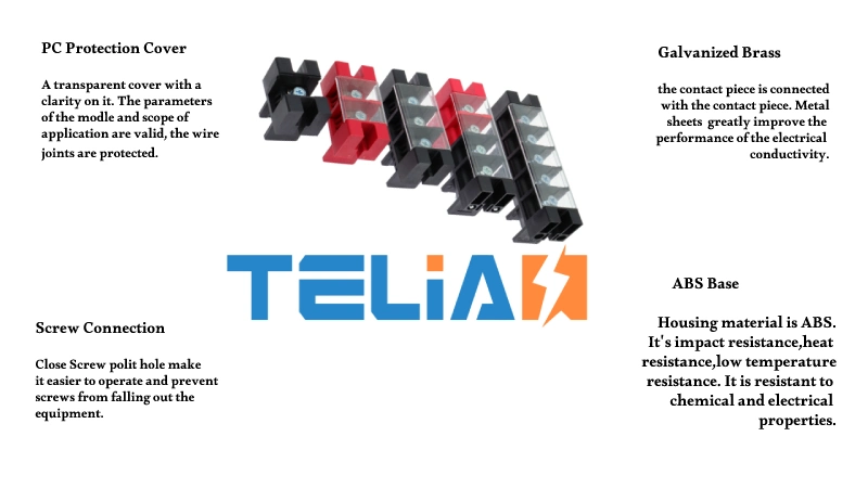 High Current Barrier Modular Terminal Blocks Screw Feed Through Terminal Power 100A