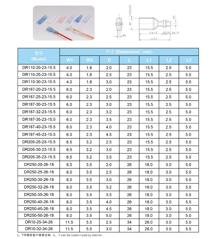 Factory Direct Flexible PVC Insulator Sleeve for 250 Flag Terminal