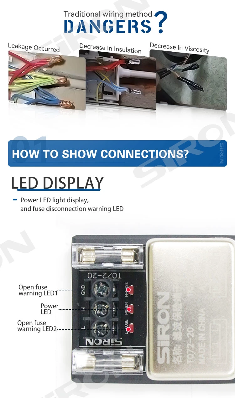 Siron T072-20 Power Module Wiring Terminal AC Control Terminal Short Circuit Protection Wiring Terminal with LED