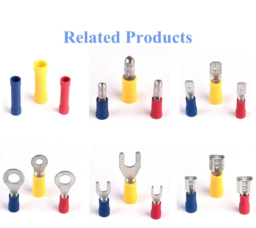 PVC Insulated Fork Terminal Copper Brass Connector Electrical Crimp Spade Insulated Ferrule Bolt-on Terminal