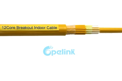  Breakout Optical Fiber Cable 24 Cores Singlemode Indoor Cabling Fiber Optic Cable, for Direct Splicing to Connector and Connecting to Equipment