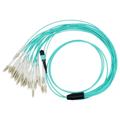  8/12/24 Core MPO/MTP 12 Cores MPO to LC Female Male Optical Fiber Patch Cord Single Mode Fiber Optic Patch Cord Fiber Jumper