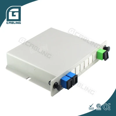  Gcabling Telecommunication FTTH Fibre Optique Cassette Splitter 1X2 1X4 1X8 Upc Connector Fiber Optic Splitter