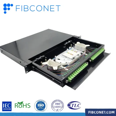  FTTH Fiber Optic Outdoor 24 Cores Sc APC Optical Patch Panel with Track