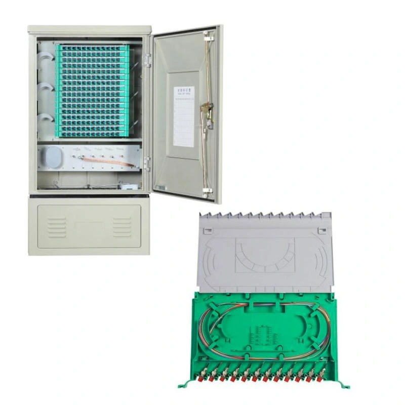 144 Cores SMC Outdoor Fiber Optical Cross Connection Cabinet ODN Network Optical Cable Cross Cabinet