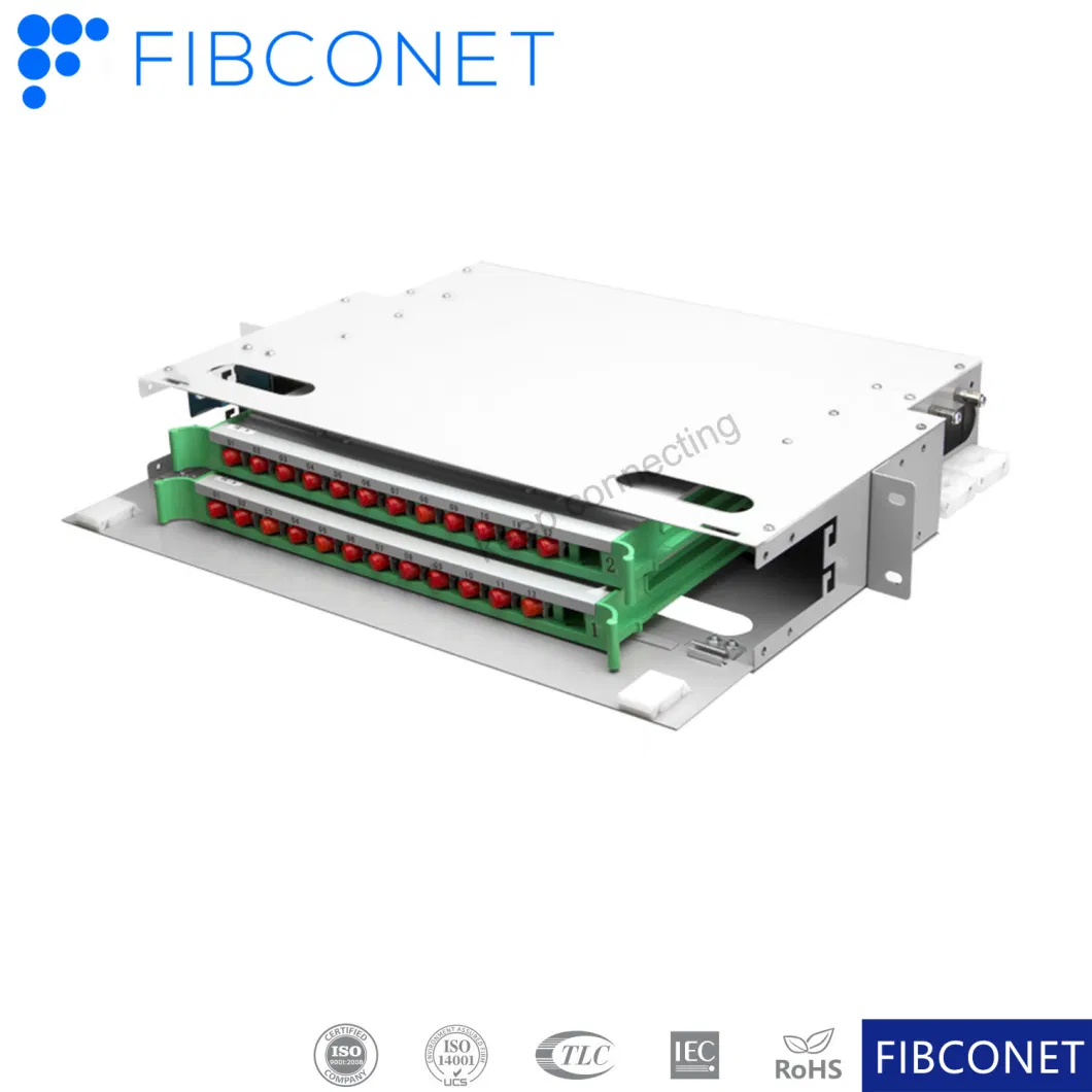 Cold Rolled Steel ODF Frame Integrated Tray Fiber Optic Distribution Cabinet with Connectors 24 Core Patch Panel