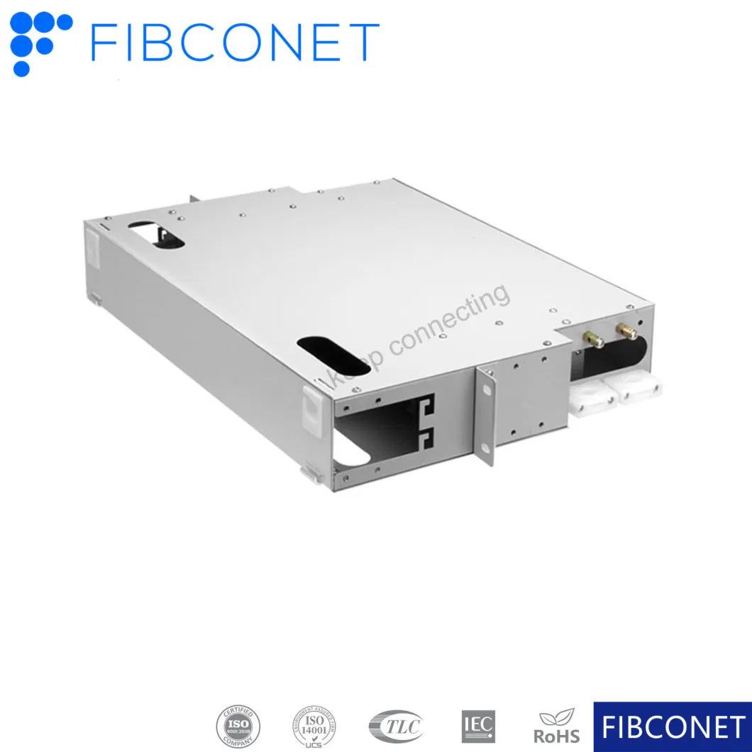 Cold Rolled Steel ODF Frame Integrated Tray Fiber Optic Distribution Cabinet with Connectors 24 Core Patch Panel