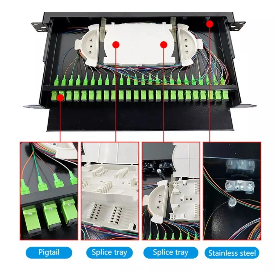 1/3/4u 96/288/384f MPO/MTP - LC Fiber Optic Patch Panel