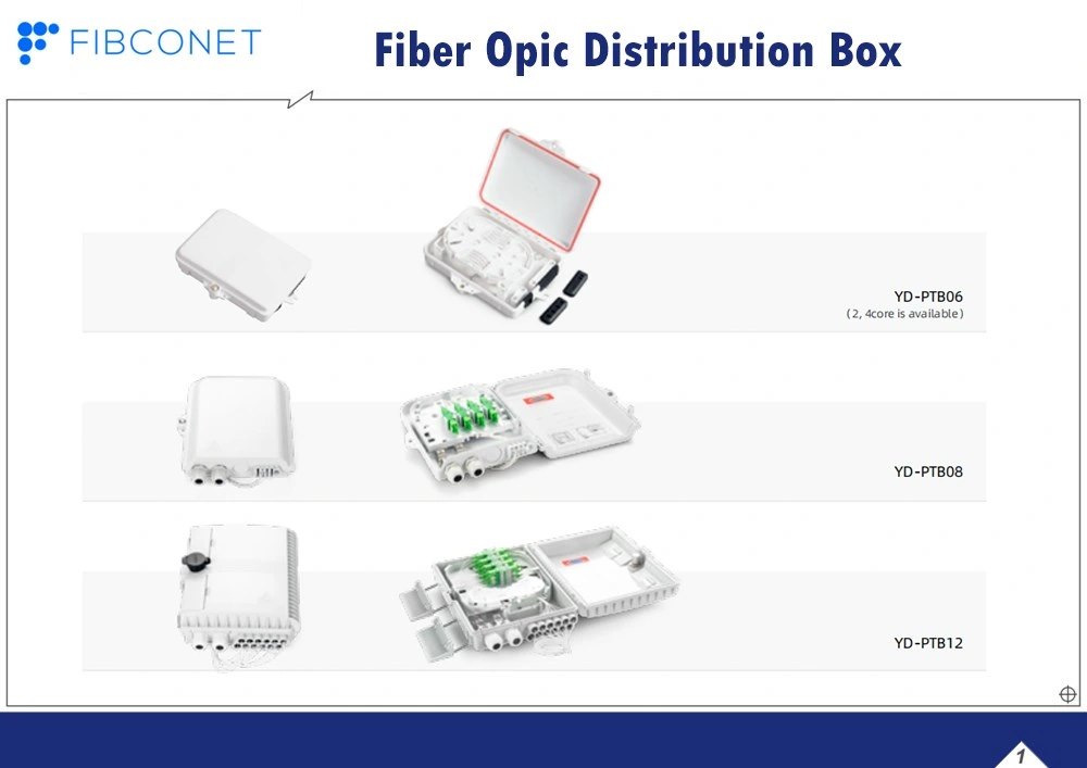 FTTH PC+ABS 1/9 Fiber Optic Cable Termination Distribution Box