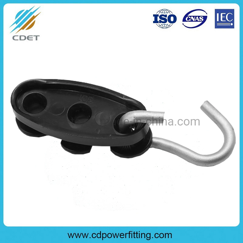 Drop Wire Cable S Type Plastic Tension Clamp with Galvanized Hook