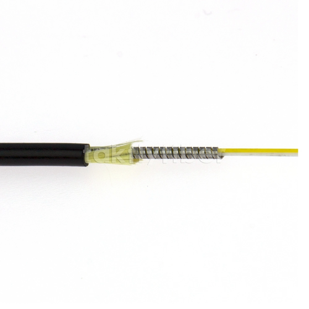 Flat Twin Armored Cable with Tight Buffer Kevlar Yarn and Steel Spiral