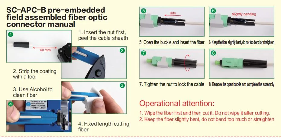 Sc/APC Fiber Optic Fast Connector FTTX Sc APC Fiber Optical Quick Connector