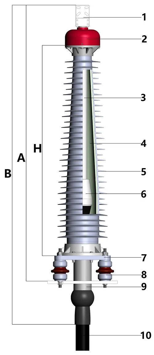 132kv High Voltage Cable Accessory Composite Bushing Outdoor Termination