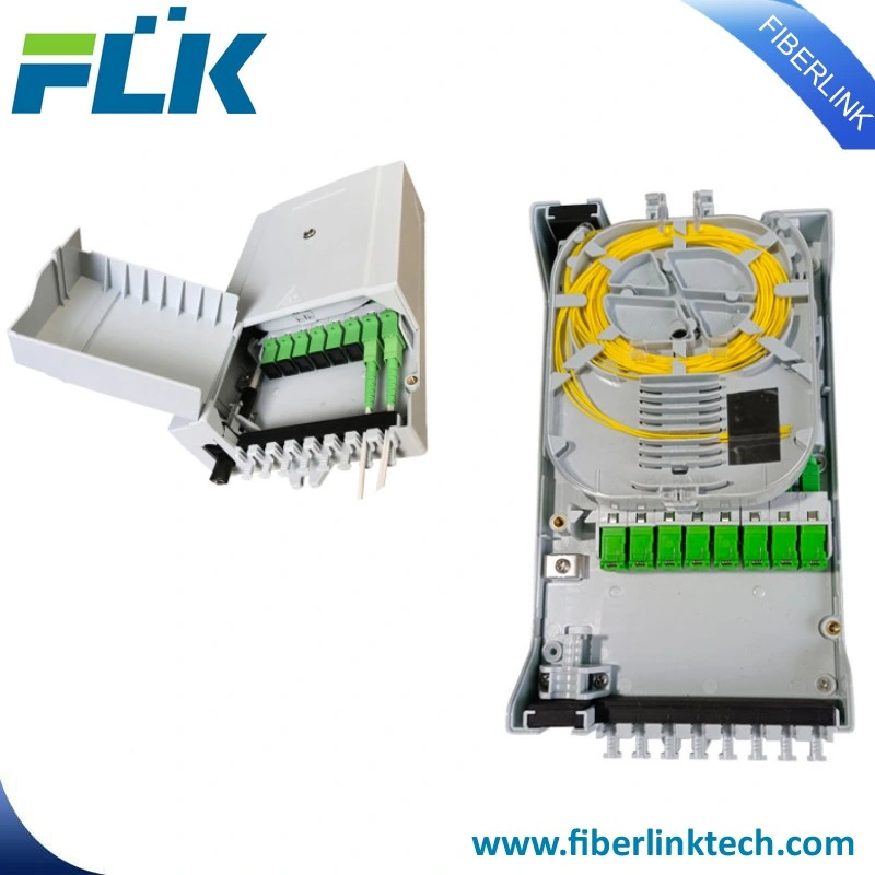 Indoor 1X8 FTTH Ftb Fdb Atb Lockable Flip Cover Fiber Optical Cable 8 Core Distribution Box Fiber Access Terminal Box for FTTX Network System